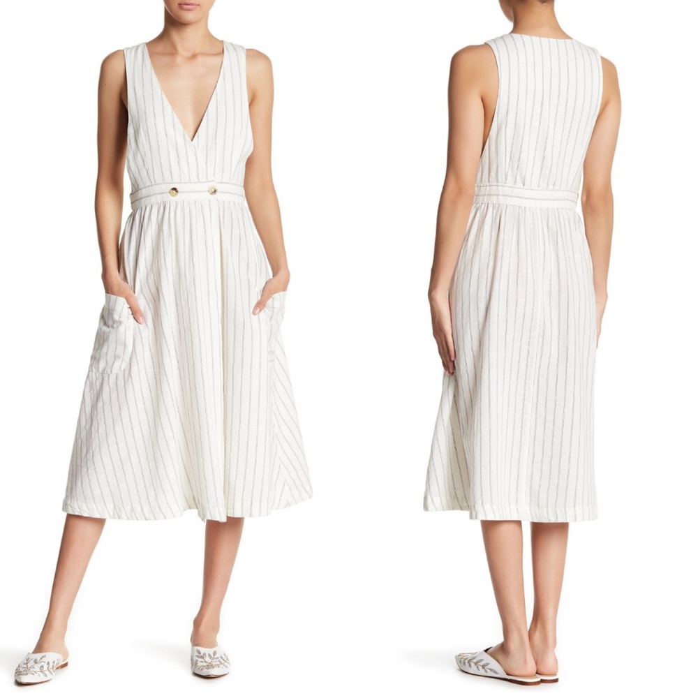 NWT Free People Diana Sleeveless Stripe Wrap Dress